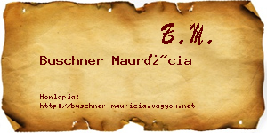 Buschner Maurícia névjegykártya